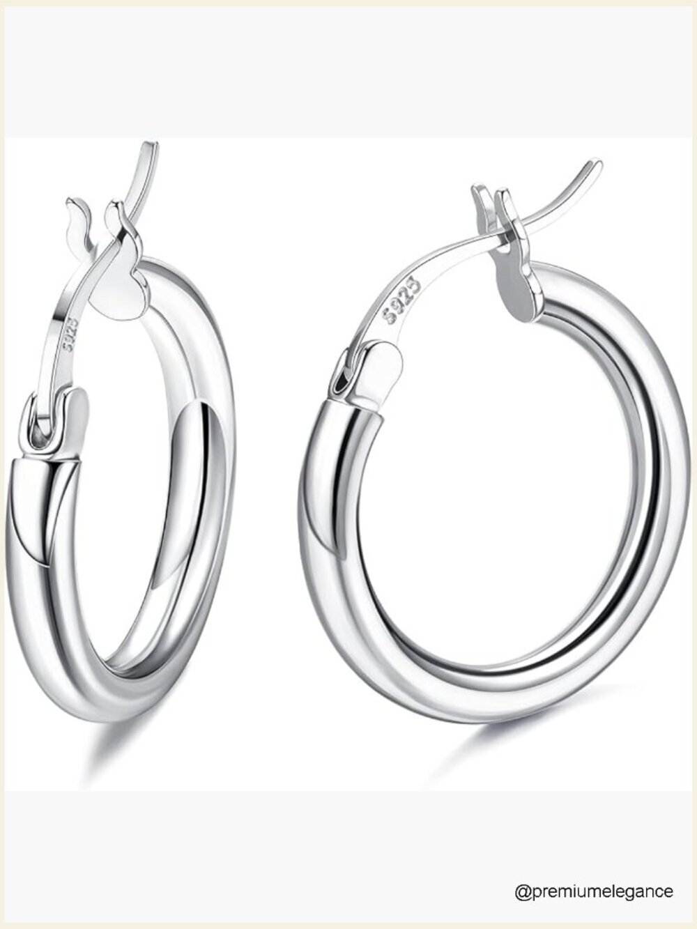 925 Sterling Silver Huggie Hoop Earrings Hypoallergenic Chunky Round Tube Thin